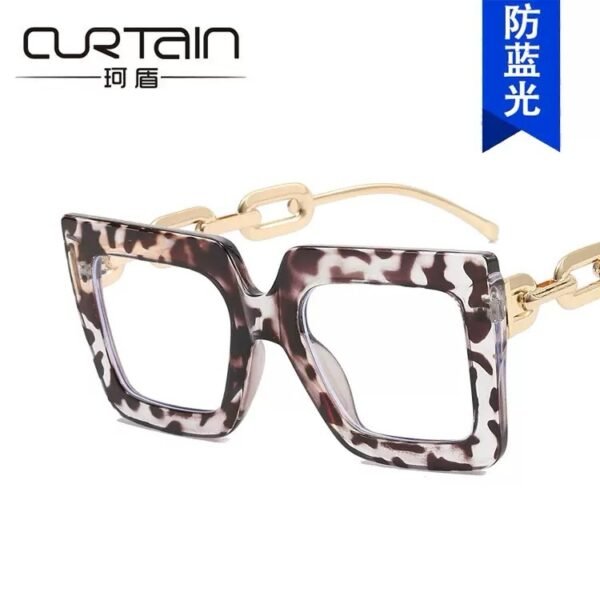 G190 CHAIN TEMPLE GLASS LEOPARD SKIN