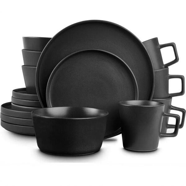 4PC BLACK PLATES SET