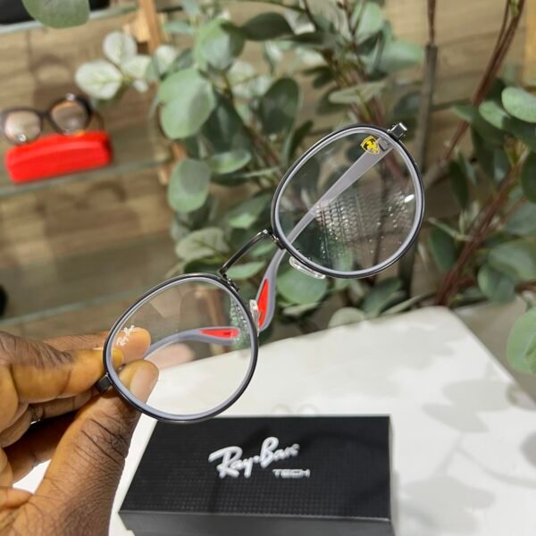 RAYBAN ROUND-FRAME TRANSPARENT GLASS
